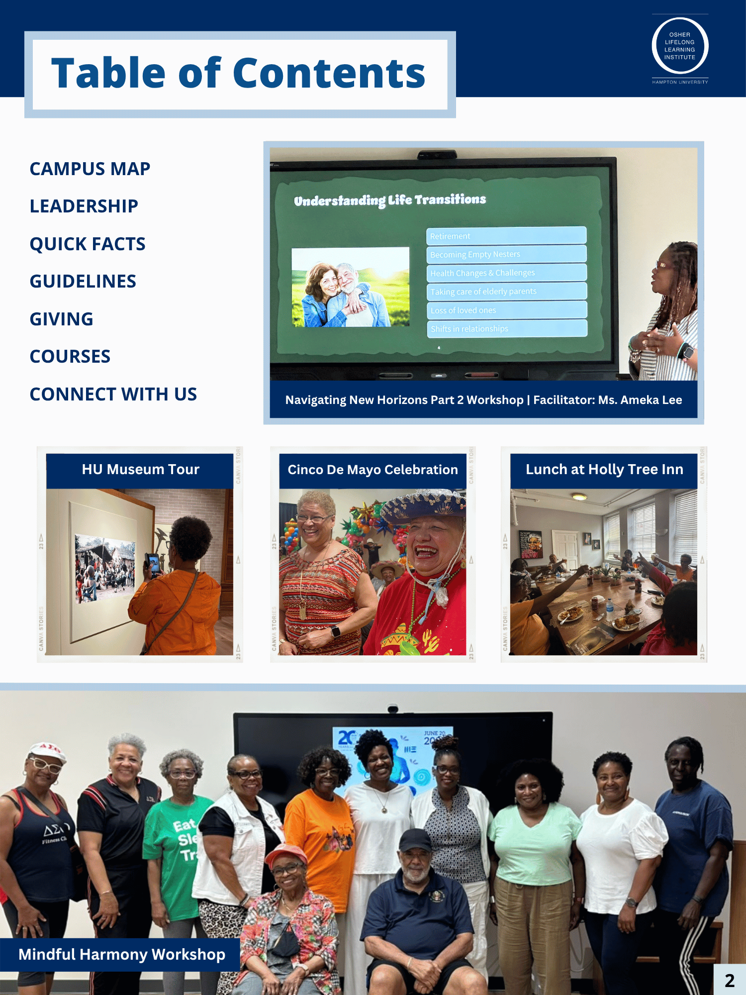 OLLI Course Catalog page $2