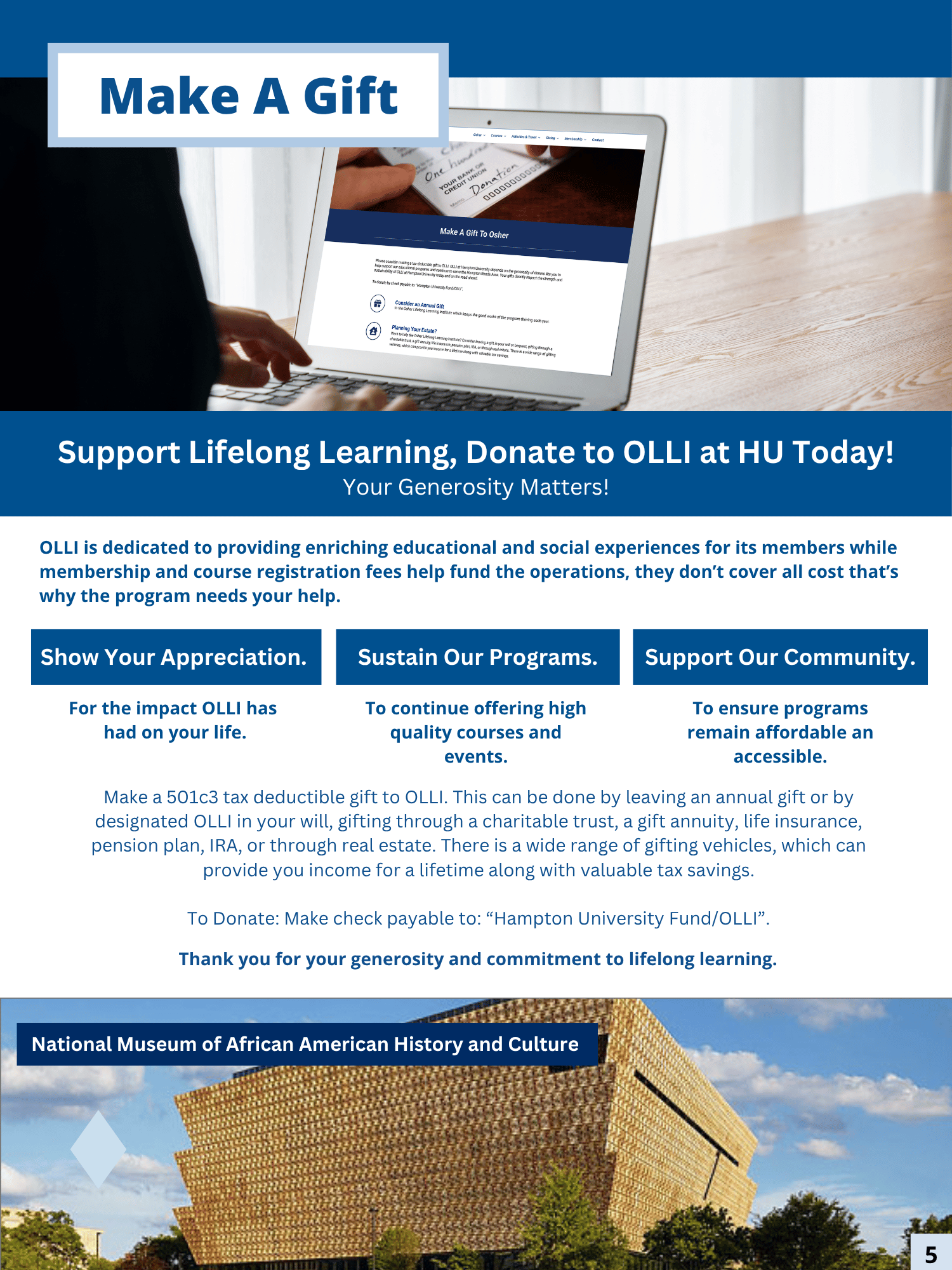 OLLI Course Catalog page $5