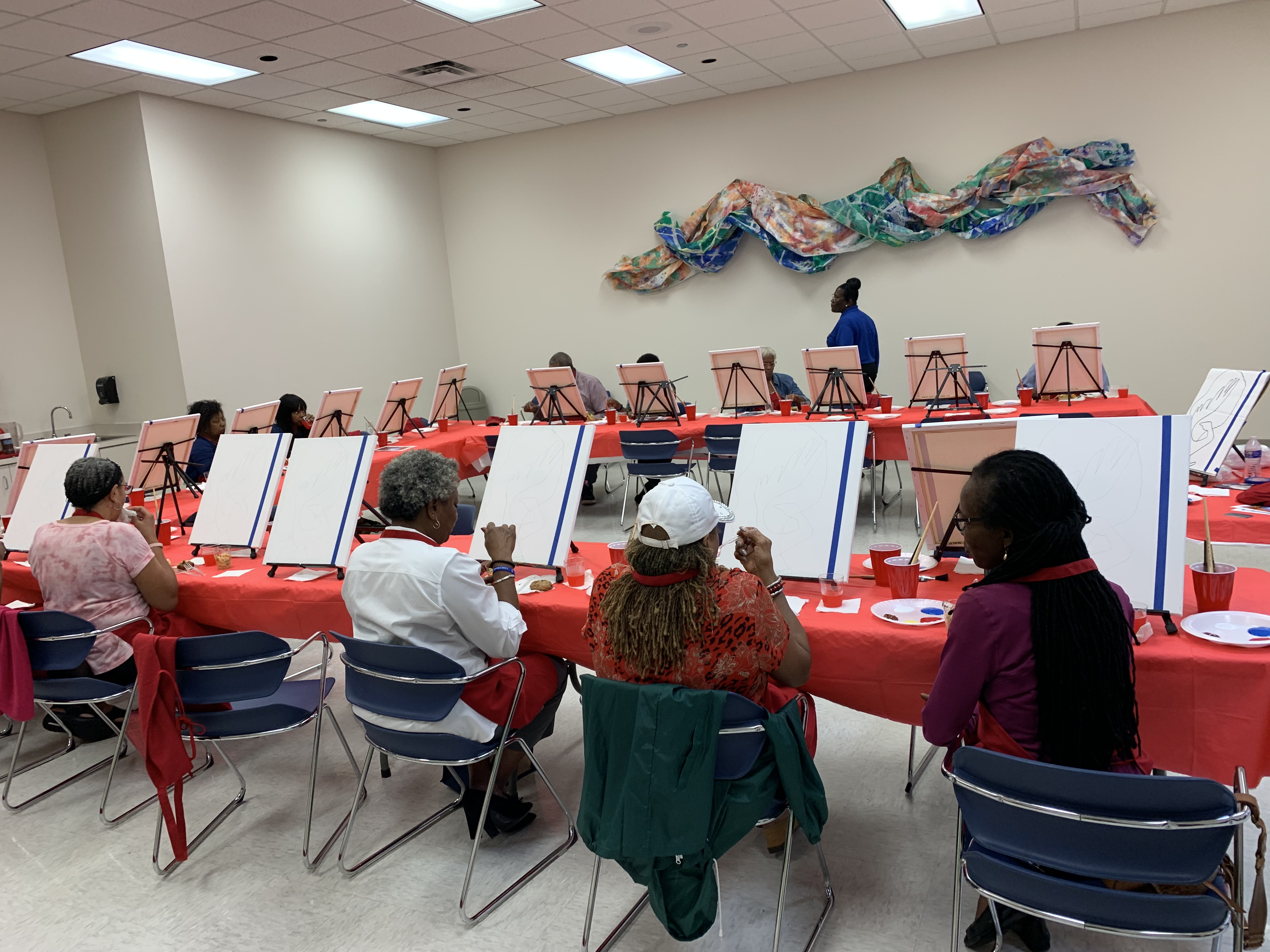 OLLI members crafting together in an arts class